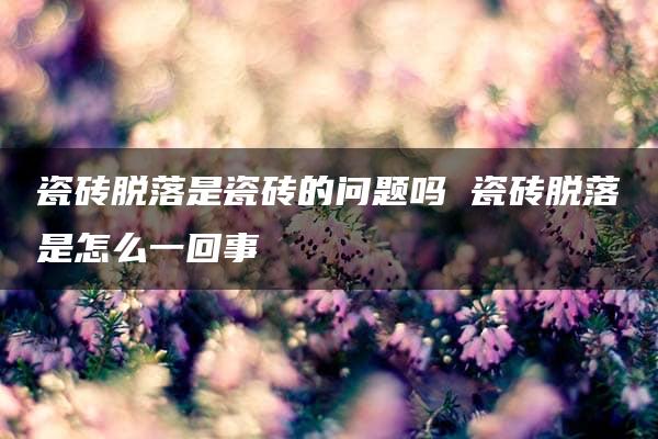 瓷砖脱落是瓷砖的问题吗 瓷砖脱落是怎么一回事