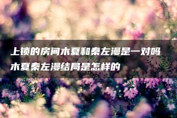 上锁的房间木夏和秦左漫是一对吗 木夏秦左漫结局是怎样的