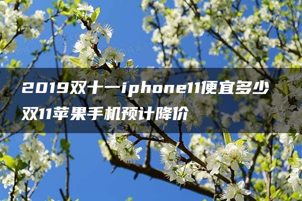 2019双十一iphone11便宜多少 双11苹果手机预计降价