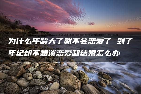 为什么年龄大了就不会恋爱了 到了年纪却不想谈恋爱和结婚怎么办