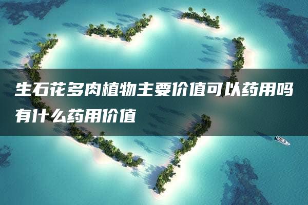 生石花多肉植物主要价值可以药用吗有什么药用价值