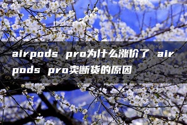 airpods pro为什么涨价了 airpods pro卖断货的原因