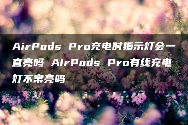 AirPods Pro充电时指示灯会一直亮吗 AirPods Pro有线充电灯不常亮吗