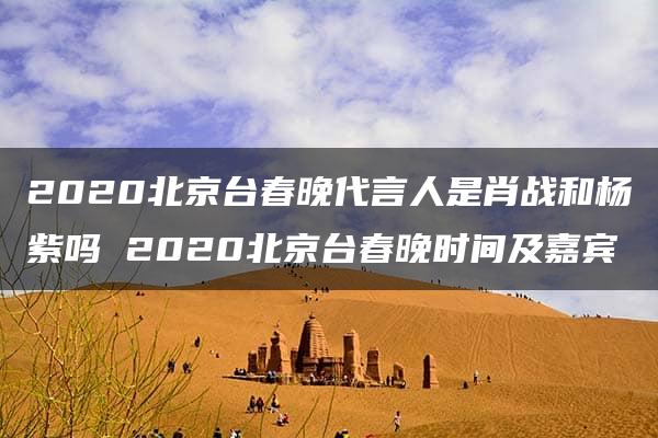 2020北京台春晚代言人是肖战和杨紫吗 2020北京台春晚时间及嘉宾