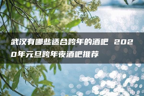 武汉有哪些适合跨年的酒吧 2020年元旦跨年夜酒吧推荐