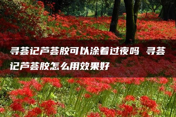 寻荟记芦荟胶可以涂着过夜吗 寻荟记芦荟胶怎么用效果好