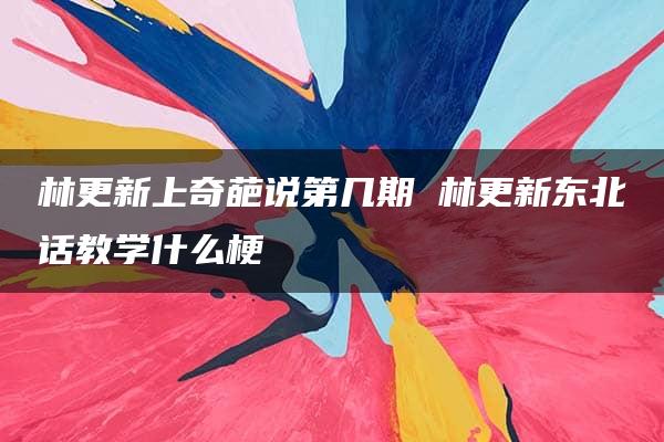 林更新上奇葩说第几期 林更新东北话教学什么梗