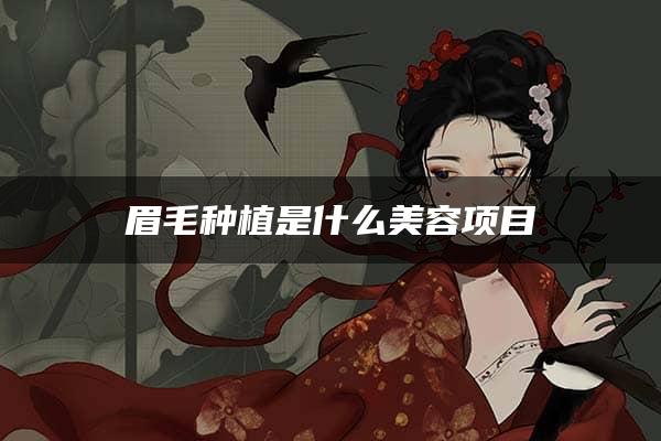 眉毛种植是什么美容项目