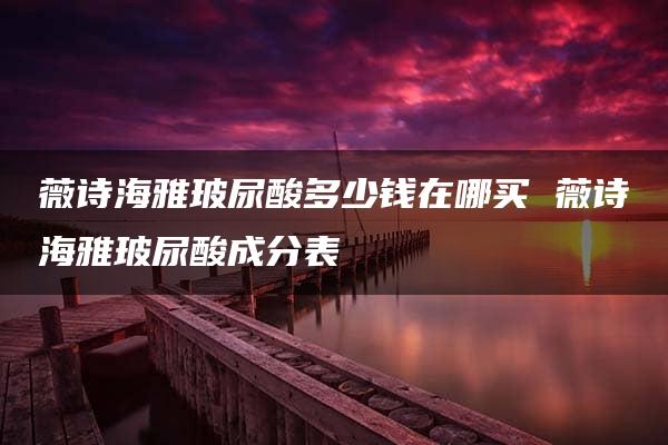 薇诗海雅玻尿酸多少钱在哪买 薇诗海雅玻尿酸成分表