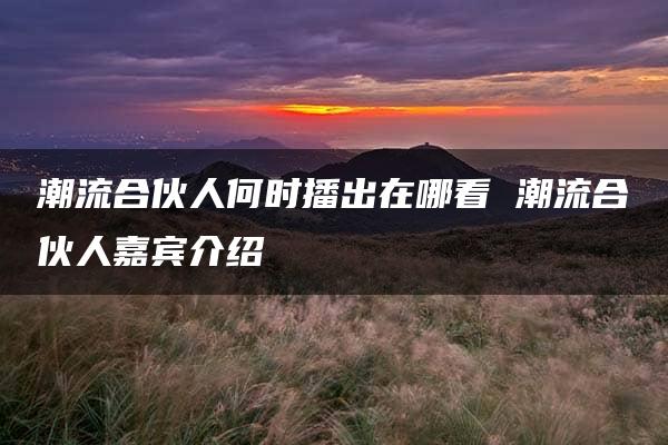 潮流合伙人何时播出在哪看 潮流合伙人嘉宾介绍