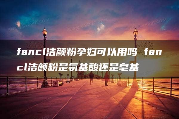 fancl洁颜粉孕妇可以用吗 fancl洁颜粉是氨基酸还是皂基