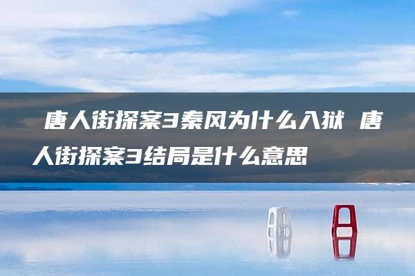 ​唐人街探案3秦风为什么入狱 唐人街探案3结局是什么意思