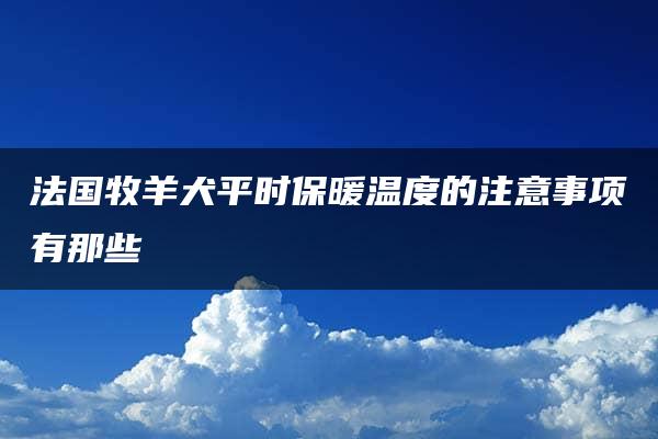 法国牧羊犬平时保暖温度的注意事项有那些