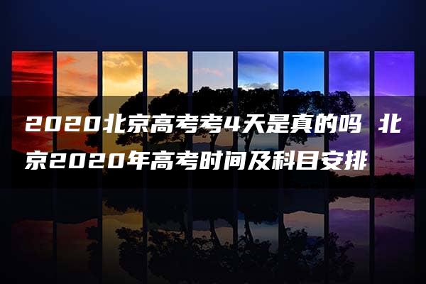 2020北京高考考4天是真的吗 北京2020年高考时间及科目安排