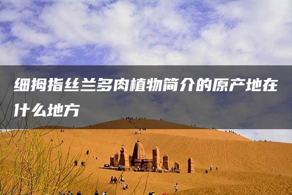 细拇指丝兰多肉植物简介的原产地在什么地方