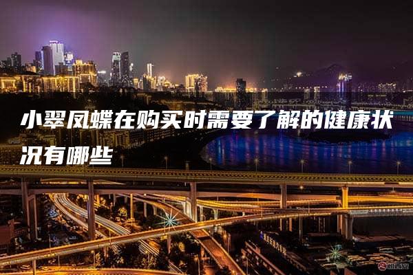 小翠凤蝶在购买时需要了解的健康状况有哪些