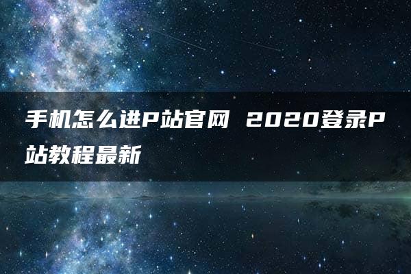 手机怎么进P站官网 2020登录P站教程最新