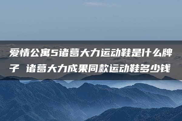 爱情公寓5诸葛大力运动鞋是什么牌子 诸葛大力成果同款运动鞋多少钱