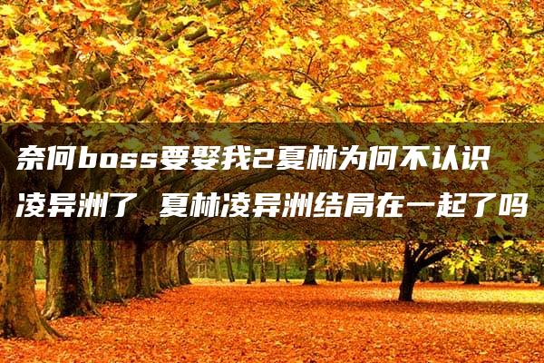 奈何boss要娶我2夏林为何不认识凌异洲了 夏林凌异洲结局在一起了吗