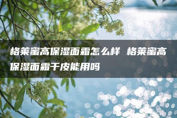 格莱蜜高保湿面霜怎么样 格莱蜜高保湿面霜干皮能用吗