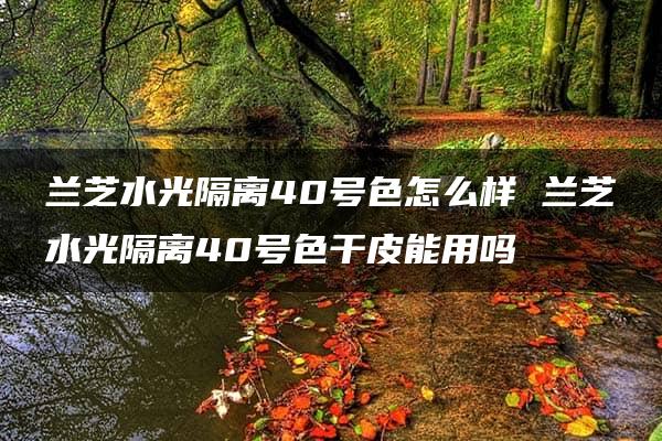 兰芝水光隔离40号色怎么样 兰芝水光隔离40号色干皮能用吗