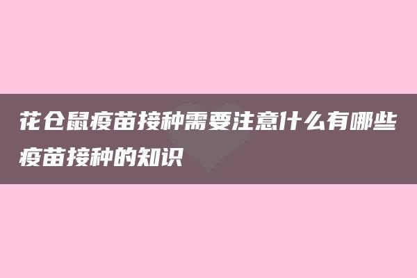 花仓鼠疫苗接种需要注意什么有哪些疫苗接种的知识