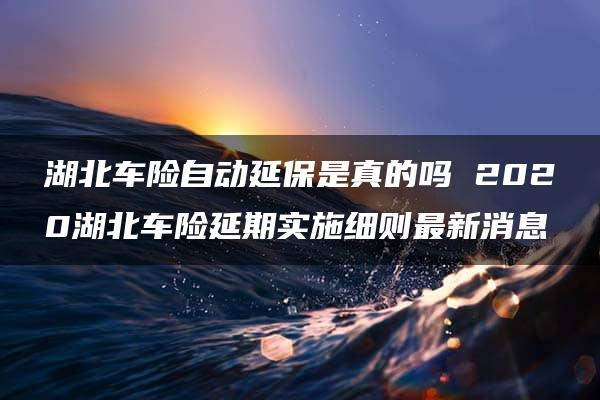 湖北车险自动延保是真的吗 2020湖北车险延期实施细则最新消息