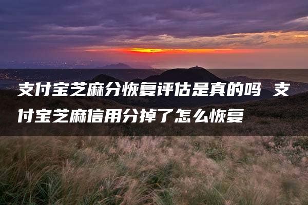 支付宝芝麻分恢复评估是真的吗 支付宝芝麻信用分掉了怎么恢复