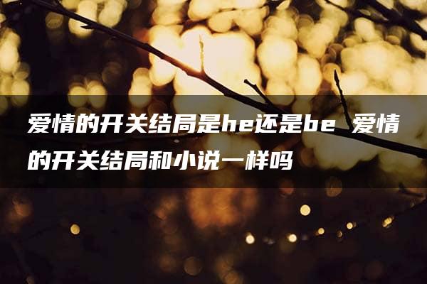 爱情的开关结局是he还是be 爱情的开关结局和小说一样吗