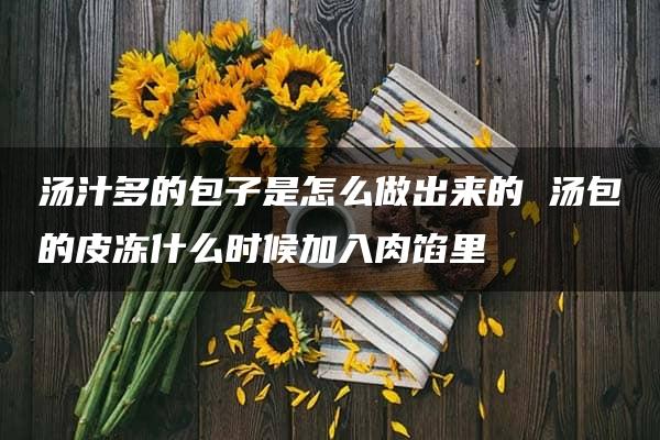 汤汁多的包子是怎么做出来的 汤包的皮冻什么时候加入肉馅里