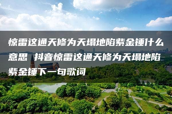 惊雷这通天修为天塌地陷紫金锤什么意思 抖音惊雷这通天修为天塌地陷紫金锤下一句歌词