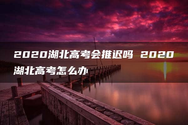 2020湖北高考会推迟吗 2020湖北高考怎么办