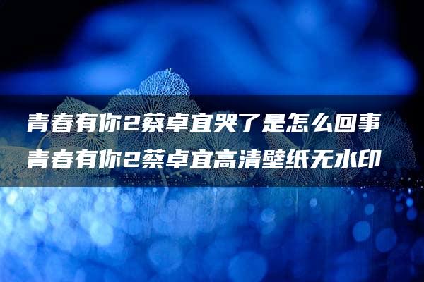 青春有你2蔡卓宜哭了是怎么回事 青春有你2蔡卓宜高清壁纸无水印