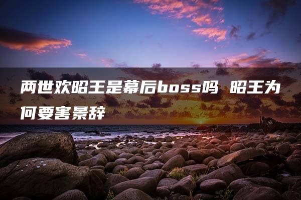 两世欢昭王是幕后boss吗 昭王为何要害景辞