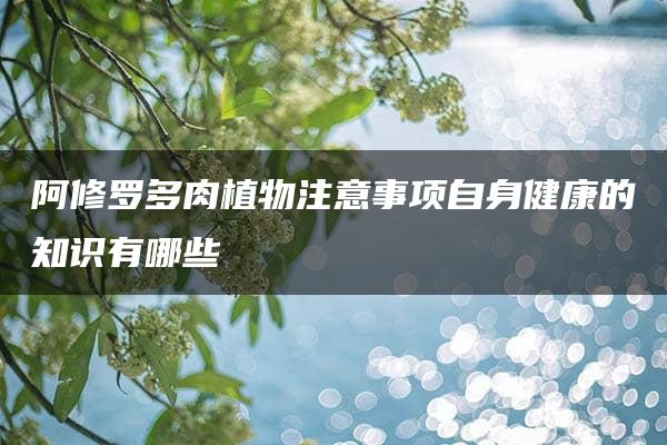 阿修罗多肉植物注意事项自身健康的知识有哪些