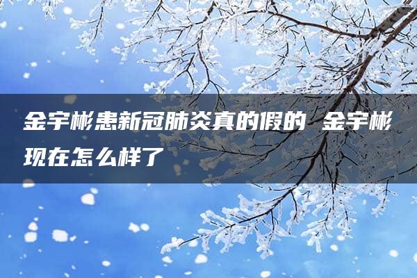 金宇彬患新冠肺炎真的假的 金宇彬现在怎么样了