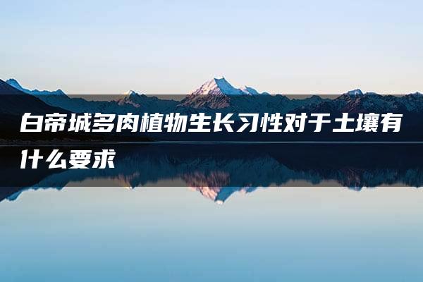 白帝城多肉植物生长习性对于土壤有什么要求