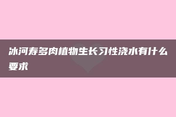 冰河寿多肉植物生长习性浇水有什么要求