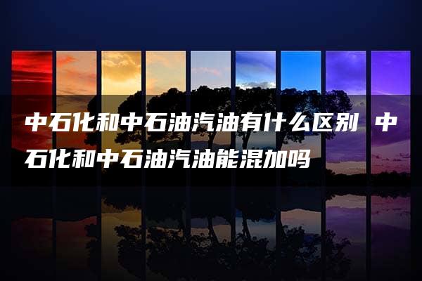 中石化和中石油汽油有什么区别 中石化和中石油汽油能混加吗