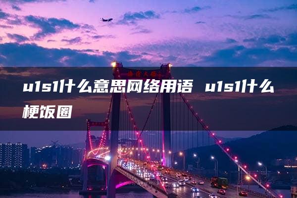 u1s1什么意思网络用语 u1s1什么梗饭圈