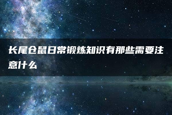 长尾仓鼠日常锻炼知识有那些需要注意什么