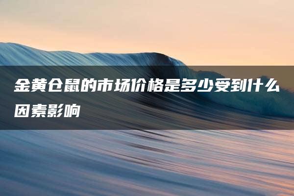 金黄仓鼠的市场价格是多少受到什么因素影响