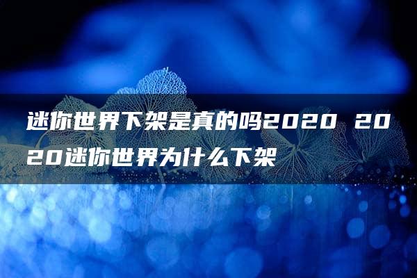 迷你世界下架是真的吗2020 2020迷你世界为什么下架