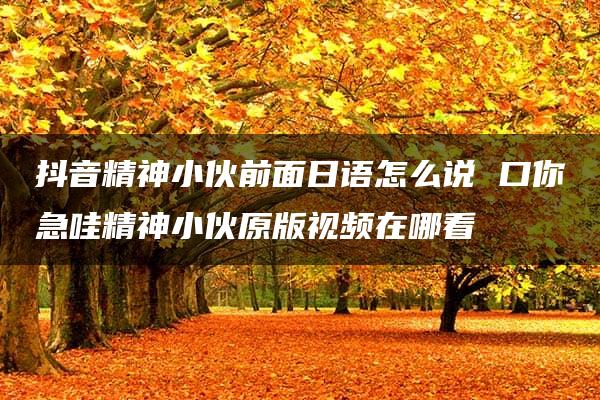 抖音精神小伙前面日语怎么说 口你急哇精神小伙原版视频在哪看