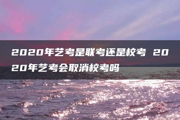 2020年艺考是联考还是校考 2020年艺考会取消校考吗