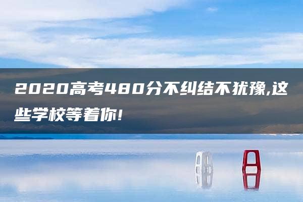 2020高考480分不纠结不犹豫,这些学校等着你!