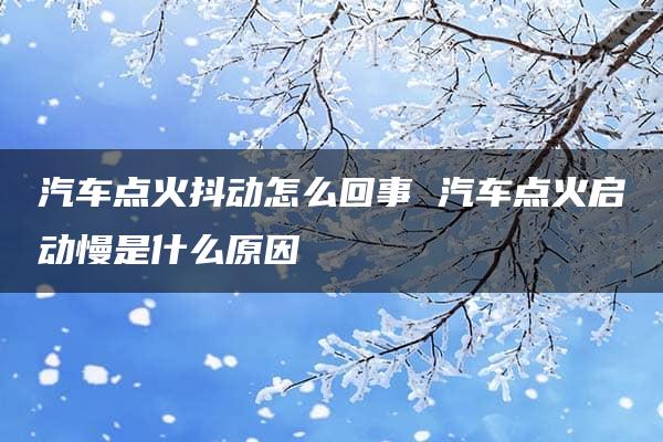 汽车点火抖动怎么回事 汽车点火启动慢是什么原因