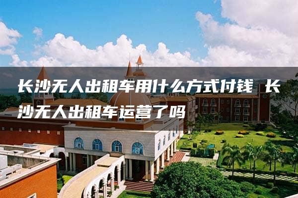 长沙无人出租车用什么方式付钱 长沙无人出租车运营了吗