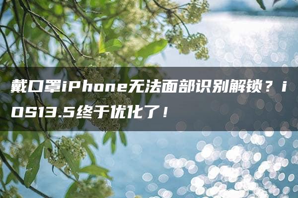 戴口罩iPhone无法面部识别解锁？iOS13.5终于优化了！