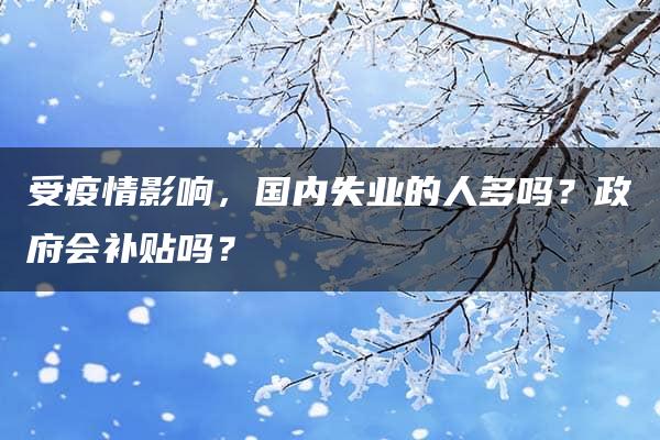 受疫情影响，国内失业的人多吗？政府会补贴吗？